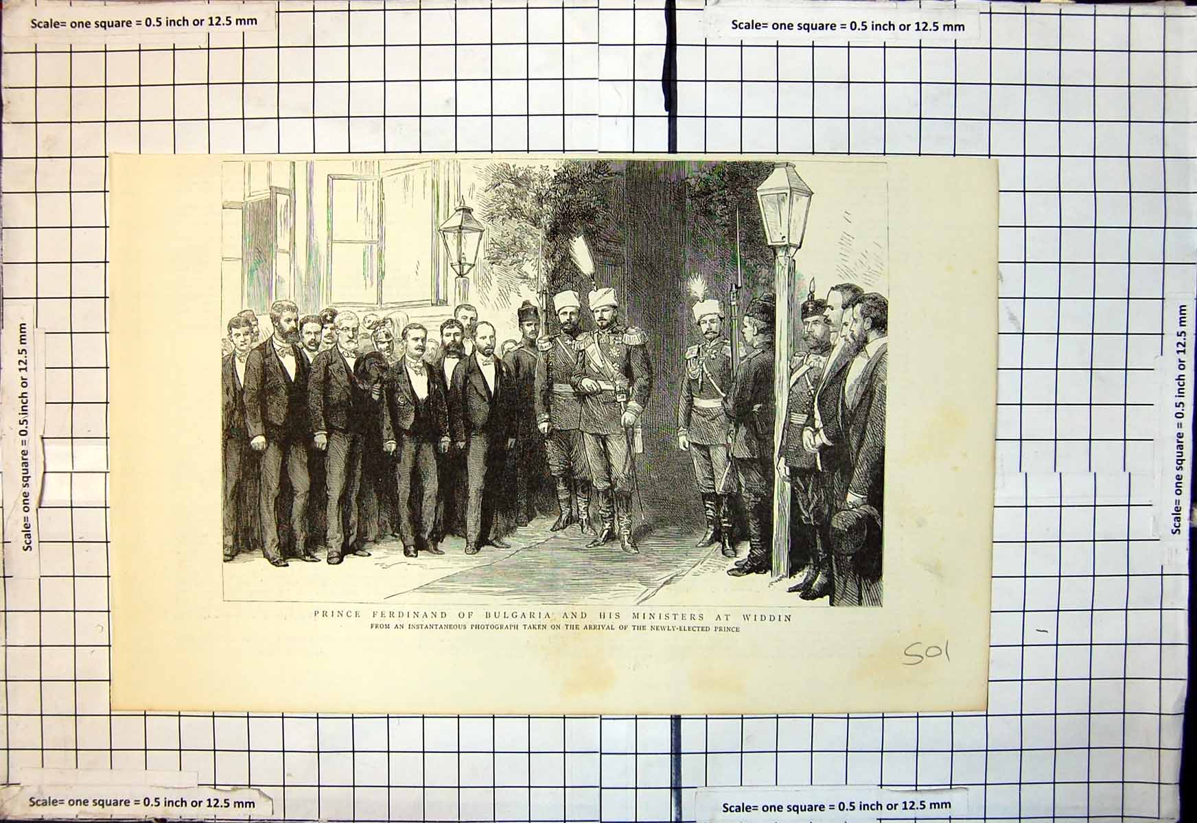Antique Old Print Prince Ferdinand Bugaria His Ministers Widdin Newly Elected