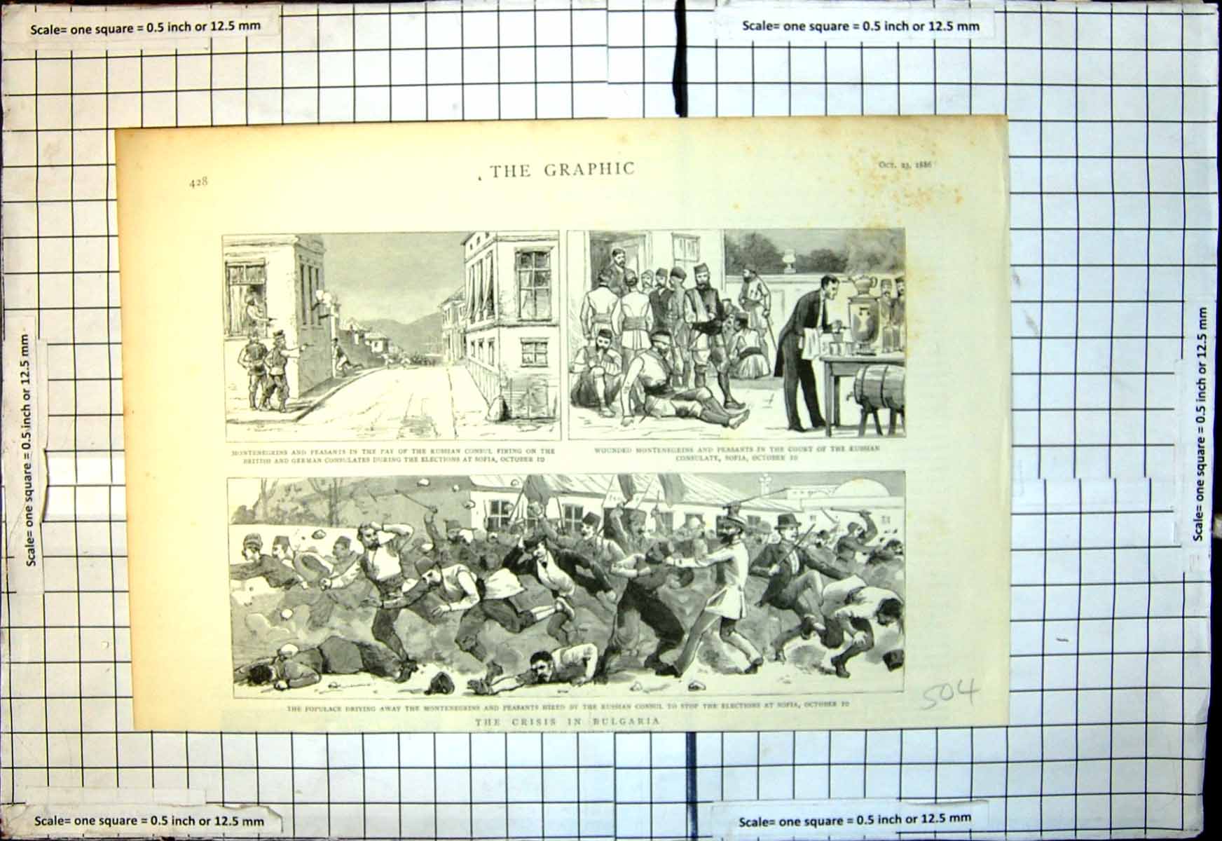 Old Crisis Bulgaria Populace Driving Away Montenegrins Peasants 1886 Victorian