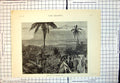 Antique Old Print Camp Natives Near Sea Palm Trees Spears E K Johnson 1886 19th