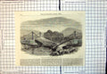 Original Old Antique Print Wreck Victoria Bridge Natal South Africa 1866 19th