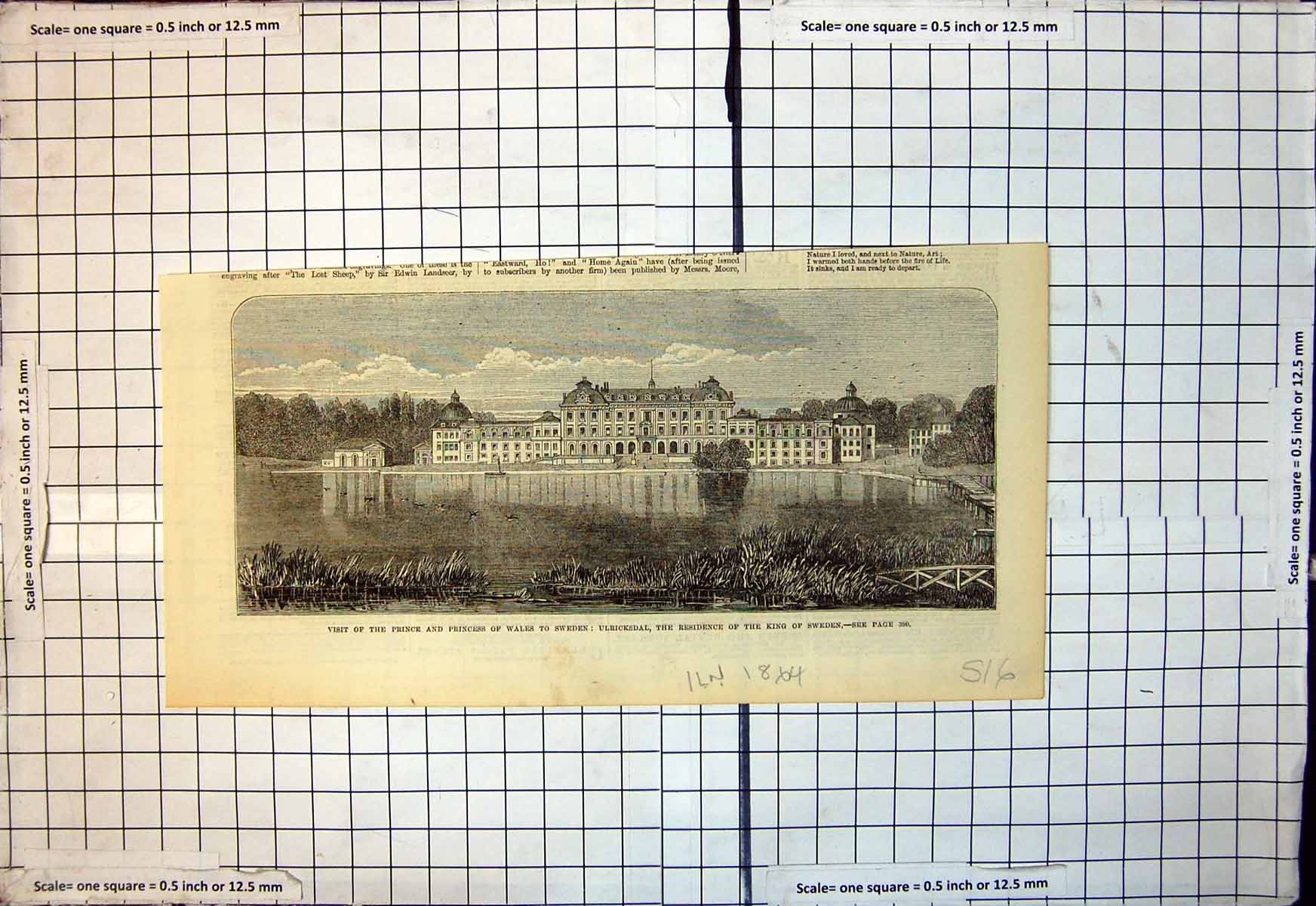 Old Ulricksdal Residence King Sweden Visit Prince Princess Wales 1864 Victorian