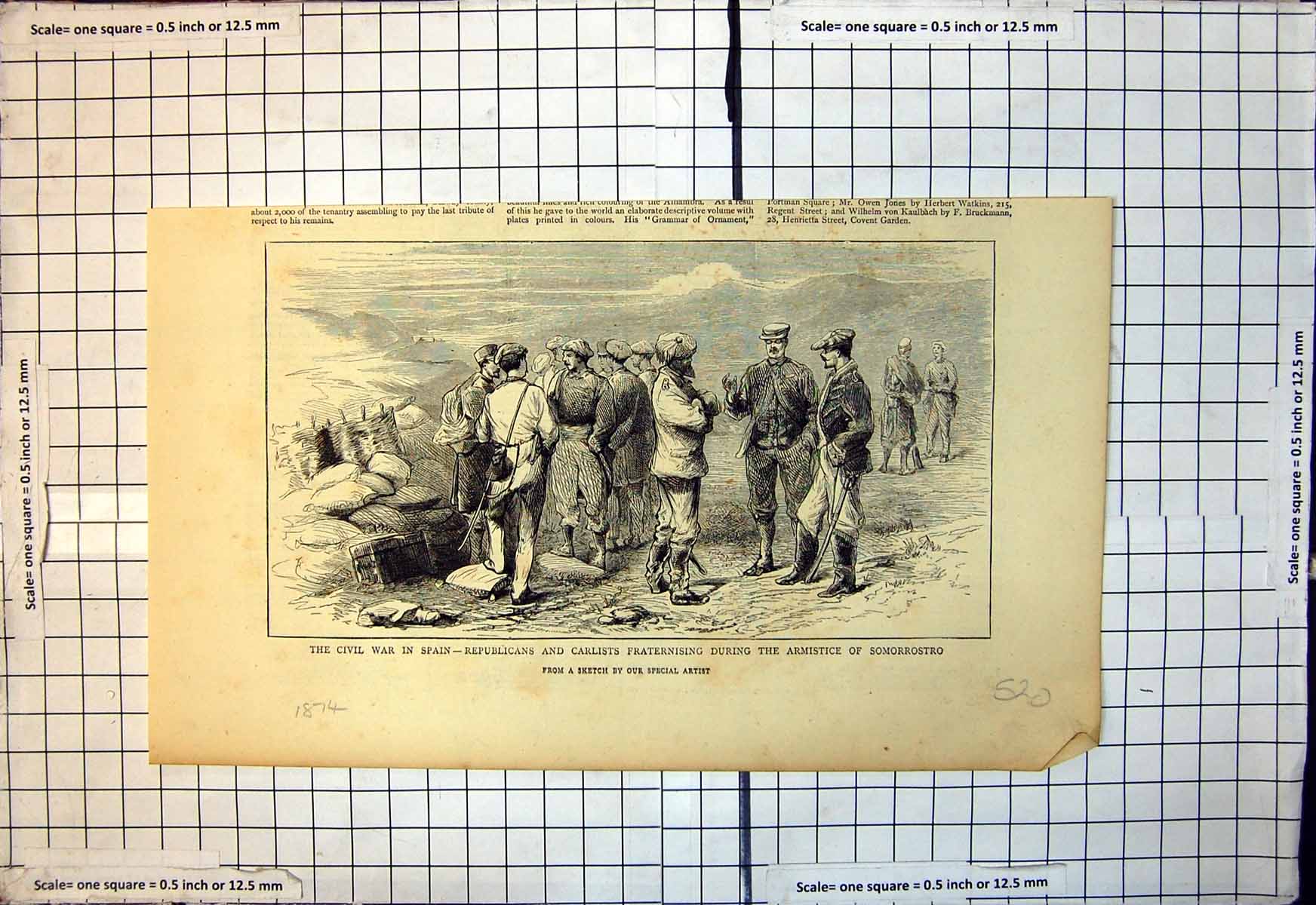 Old Civil War Spain Republicans Carlists Fraternising Armistice 1874 Victorian