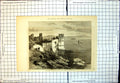 Original Old Antique Print Marble Tower Castle Seven Towers Constantinople 1877