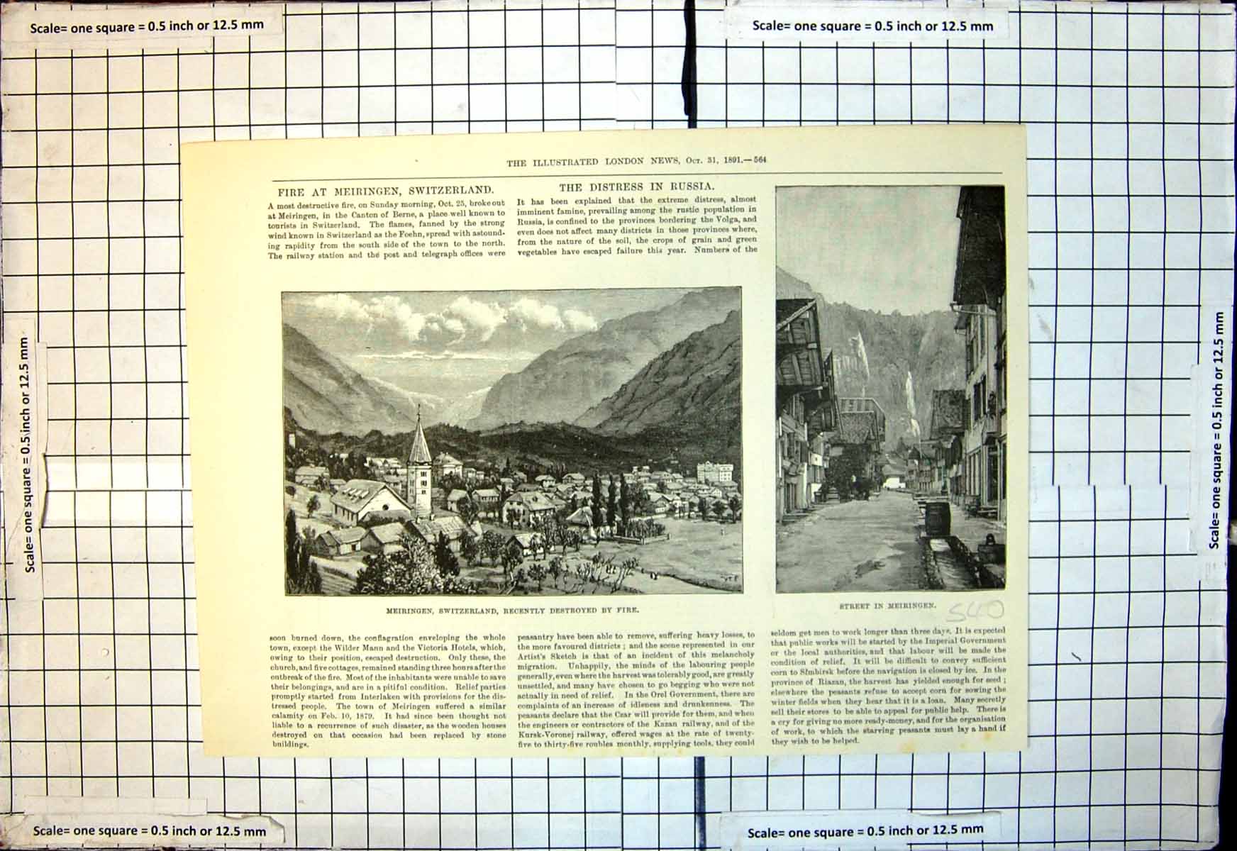 Old Meirengen Switzerland Recently Destroyed Fire Street Meiringen 18 Victorian