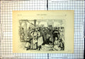 Old Antique Print Outside Poste Restante St Denis Letters From Paris 1871 19th
