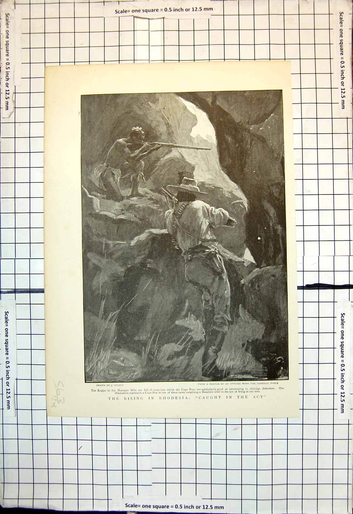 Old Rising Rhodesia Cape Boy Cave Kopjes Surprising Matabele Rebel 18 Victorian