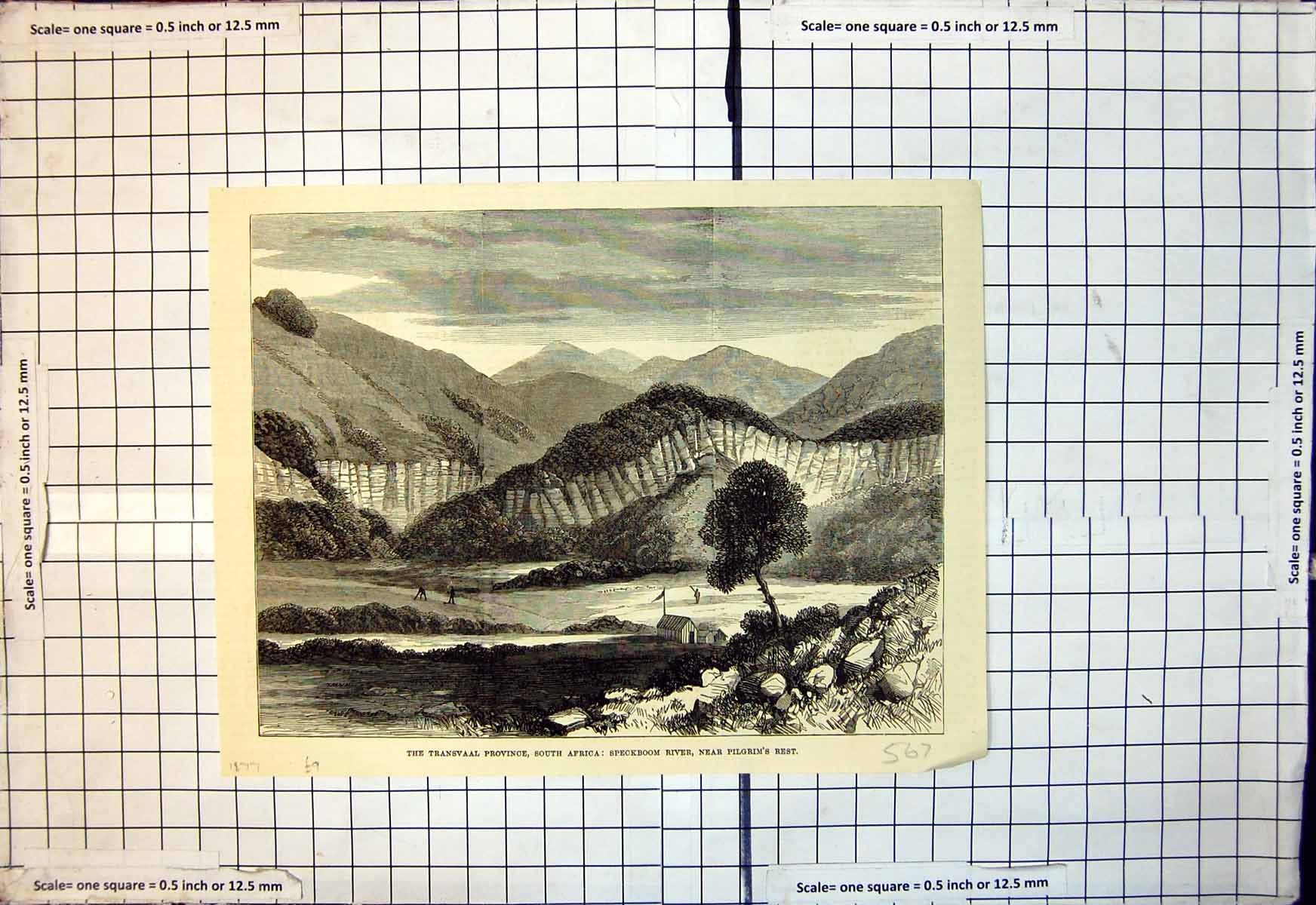 Old Transvaal Province South Africa Speckboom River Pilgrims Rest 1877 19th