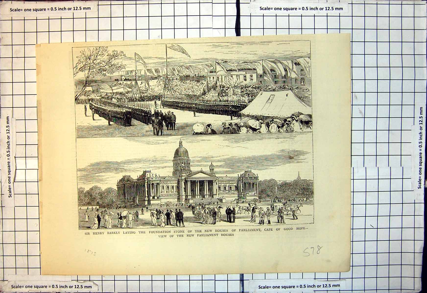 Old Sir Henry Barkly Stone New Houses Parliament Cape Good Hope 1875 Victorian