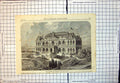 Original Old Antique Print New Bathing Establishment Boulogne Sur Mer 1863 19th