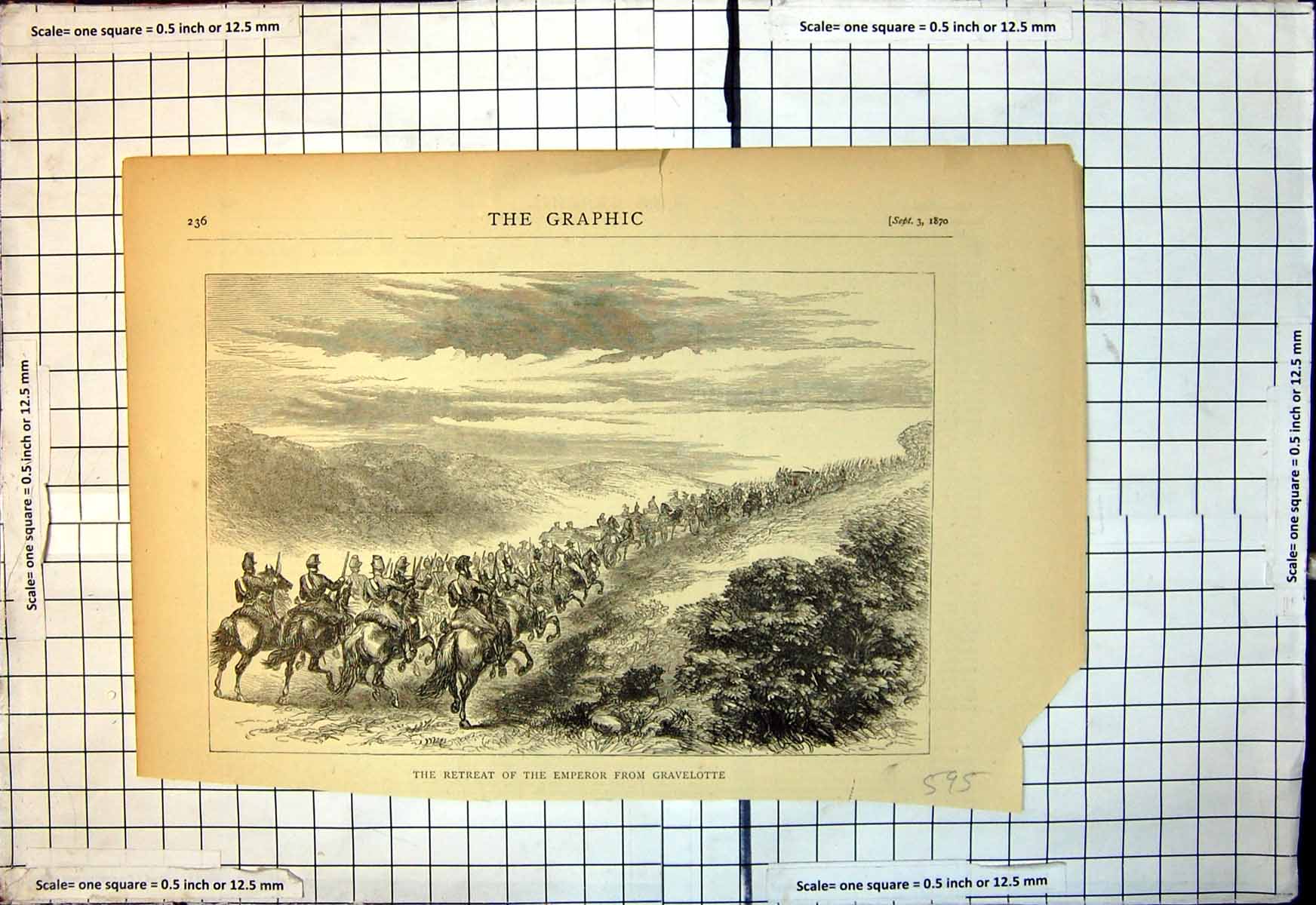 Original Old Antique Print Retreat Emperor From Gravelotte Siers Horseback 1870