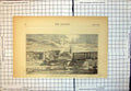 Original Old Antique Print Railway Bridge Between Strasbourg Kehl 1870 19th