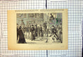 Antique Old Print French Press Ambulance Corps Passing Through Rheims 1870 19th