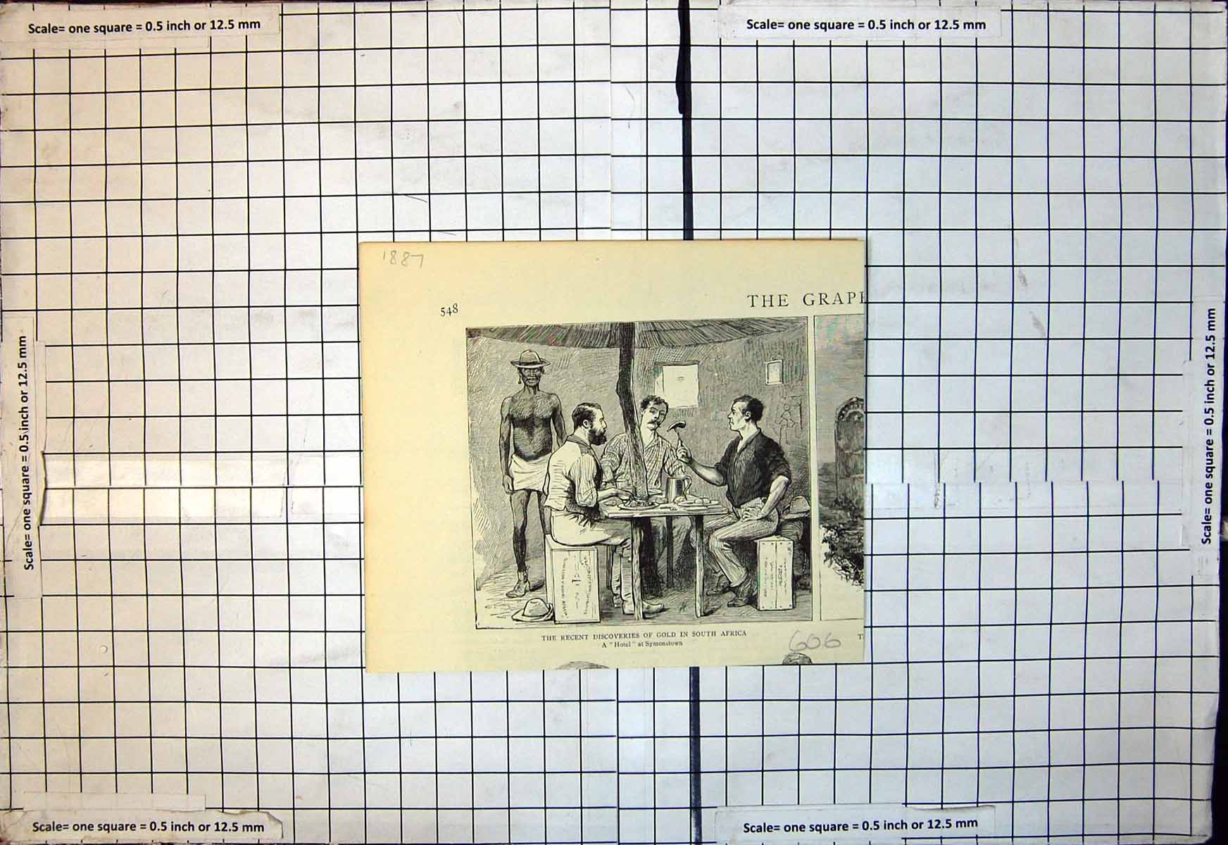 Old Antique Print Recent Discoveries GSouth Africa Hotel Symonstown 1887 19th