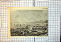 Antique Print Toulon Harbour Entrance Mourillon Ironclad Building Ship 1863