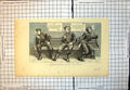 Antique Print Bavarian Ficers Cigares Discretion Sitting Bench Smoking 1870