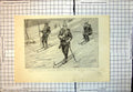 Antique Old Print Harz Mountains Goslar German Siers Snow Shoe Practice 1892