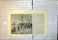 Original Old Antique Print Prussian Jagers Guard Defending A Position 1893 19th