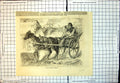Original Old Antique Print Rural Postman Hungary Horse Cart Playing Bugle