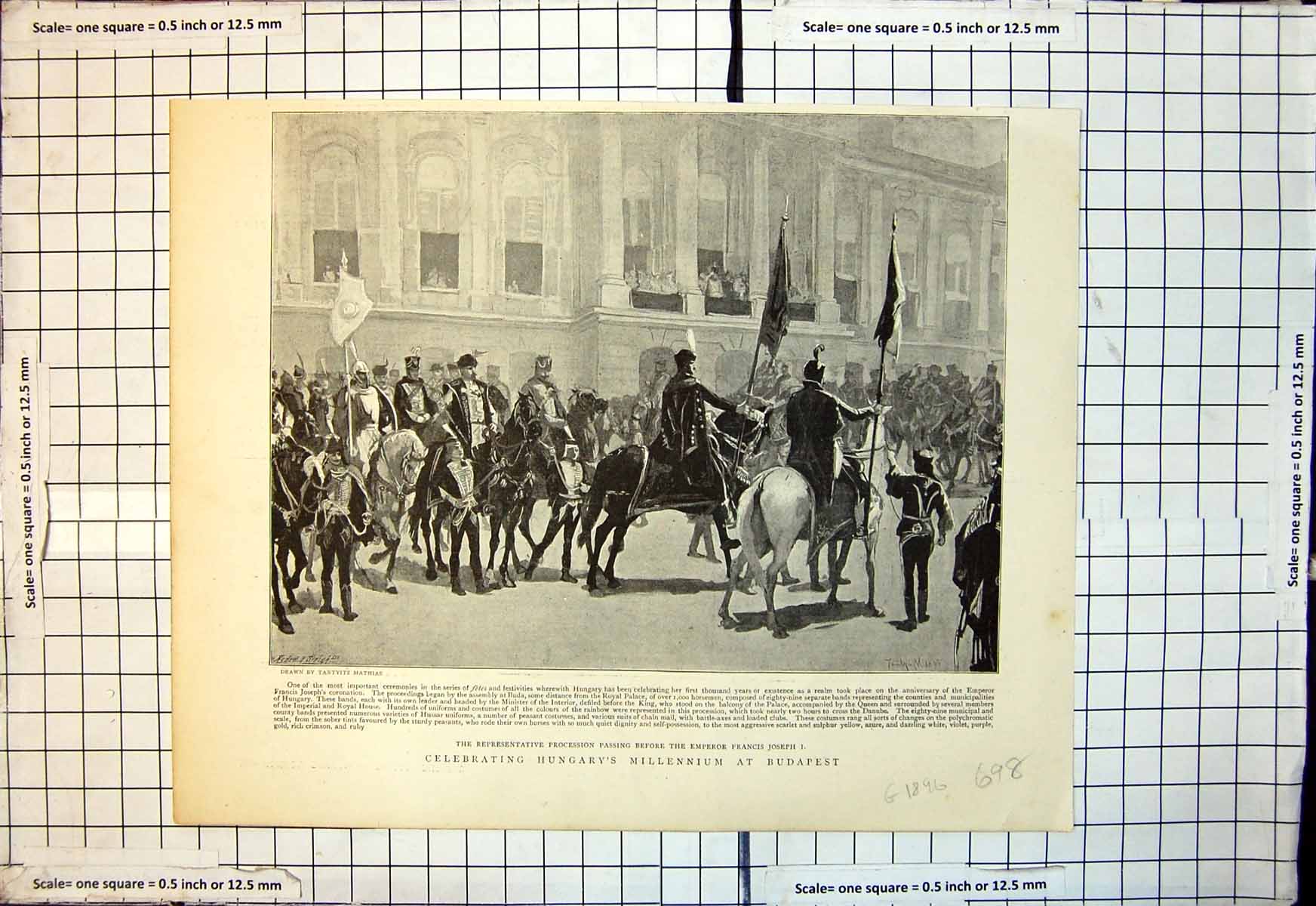 Old Celebrating Hungarys Millennium Budapest Procession Emperor 1896 Victorian