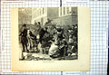 Original Old Antique Print Feeding Moblots Paris Handing Out Bread Milk Churns