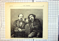 Old Antique Print Mm Erckmann Chatrian Two Well Dressed Men Chairs 1870 19th