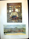 Antique Old Print Nyasaland People Nyasa Arab Livingstone Mountains Lake 1890