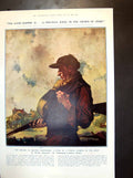 Antique Old Print Keeper By Orlando Greenwood Outdoor Scene Gamekeeper 1923