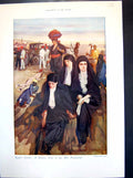 Antique Old Print Egypt'S Seaside Summer Scene In New Protectorate R Cleaver
