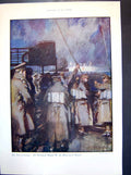 Old Antique Print The Two Crossings Outward Bound Homeward Hospital Ship