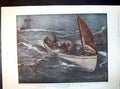 Old Print Aaron Butler'S Last Bargain Ja Barry Ship Lifeboat At Sea 1902 20th