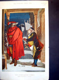 Antique Old Print The Unexpected Guest From Drawing J Tenniel Man Snow 1857
