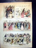 Antique Old Print The Giving An At Home Advice Songs Light Refreshments 1894