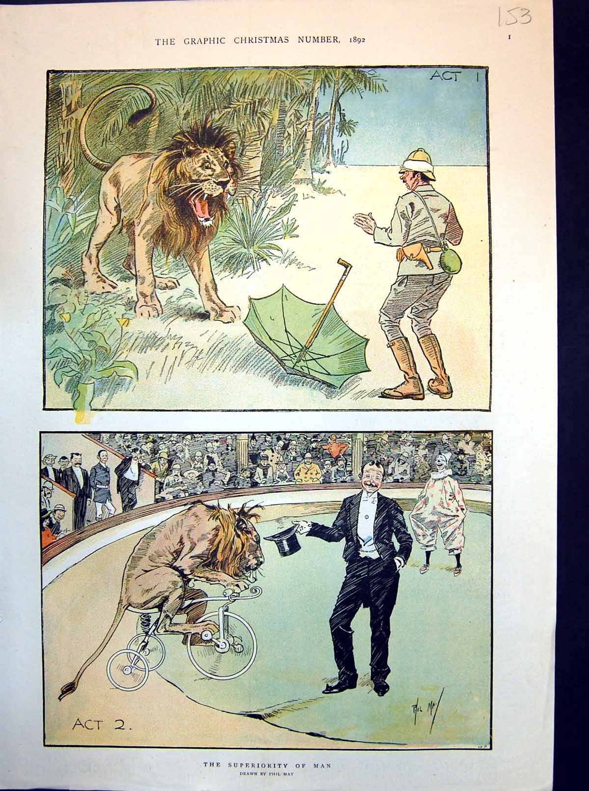 Old Superiority Man ActLion Emerges JungleIs Tricycling Zoo 1892