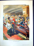 Antique Print Children'S Christmas Dinner Sea Homeward Bound Troopship 1889