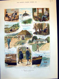 Antique Print Pair Tourists Highlands Differences Taste Cottage Hotel 1882 19th