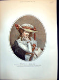 Old Print Young Lady Pondering A Single Life Beribboned Hat Ruffles 1889 19th
