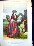 Antique Old Print Beauties England Wales Among Ruins Sussex J Absolon 1856 19th