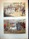 Old Print Shepheards Hotel Cairo General Syces Life Character Egypt 1889 19th