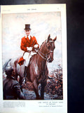 Antique Old Print The Prince Wales Rides To Hounds W Smithson Broadhead 1921