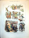Antique Old Print Holiday On The Continent Inland Excursion Bad Weather 1882