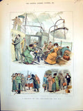 Antique Print Holiday On The Continent Channel Boat Landing The Hotel 1882 19th