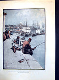 Old Antique Print Quay Constantinople An Eastern Izaak Walton F Brangwyn