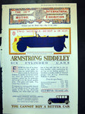 Old Vintage Print Armstrong Siddeley Six Cylinder Cars Advertisement 1921 20th