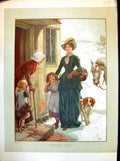 Antique Old Print A Welcome Visitor John Charlton Young Lady Visiting 1886 19th