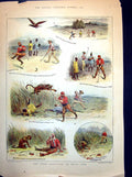 Old Golf Under Difficulties On Indian Links Snake Leopard Eagle 1893 Victorian