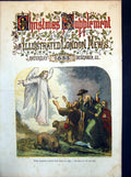 Old Antique Print While Shepherds Watched Their Flocks Angel Appears 1855 19th