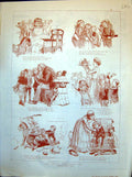Antique Print A Child'S Christmas Day Toys Peace Sharing To Breakages 1884 19th