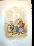 Old Don'T Touch Cat Chair Next To Table Butter Pat Lady Warning 1887 Victorian