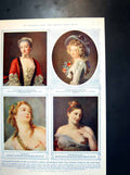 Antique Old Print Marquise Beauharnais Woman Wearing Grey Hat Bacchante 1938