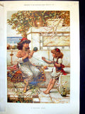 Old Print A Helping Hand Child Wool For Sister Making Ball Outdoors 1888 19th